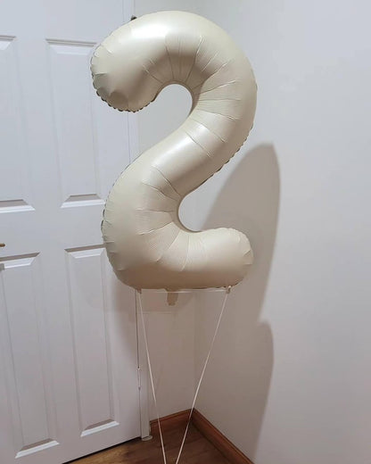 Cream Number 19 Balloon 40 inch, 19 Number Balloons, 19th Cream Birthday Decorations, 19 Year Old Girls Boys White Party Supplies