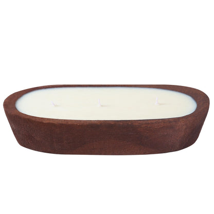 Scented Candles for Home, YeeQue Vanilla Candle with Large Wooden Bowl Design for Women,Girl Birthday Gift，3 Wicks, 12oz