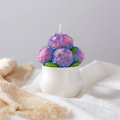 Hydrangea Potting Scented Vegetable Wax Candle Home Decora for Mother's Day