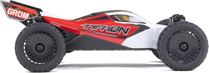 ARRMA RC Car Typhon GROM 4x4 Smart Small Scale Buggy RTR with Battery &amp Charger Red/White ARA2106T2