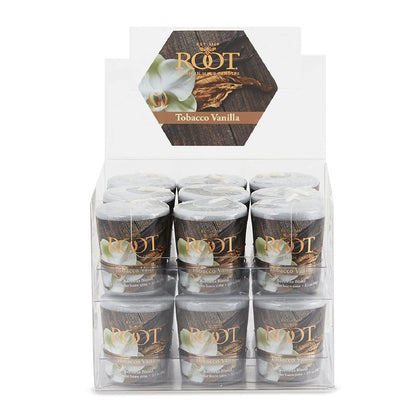 Root Candles Scented Votive Candles Beeswax Blend Premium Handcrafted 20-Hour Votives, 18-Count, Tobacco Vanilla
