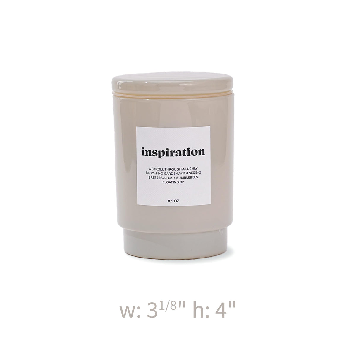 AromaLight 8.5oz with Lid Glass Jar Candle in Ivory – Fresh Morning Scent, Inspiration Collection, Travel & Desk Size