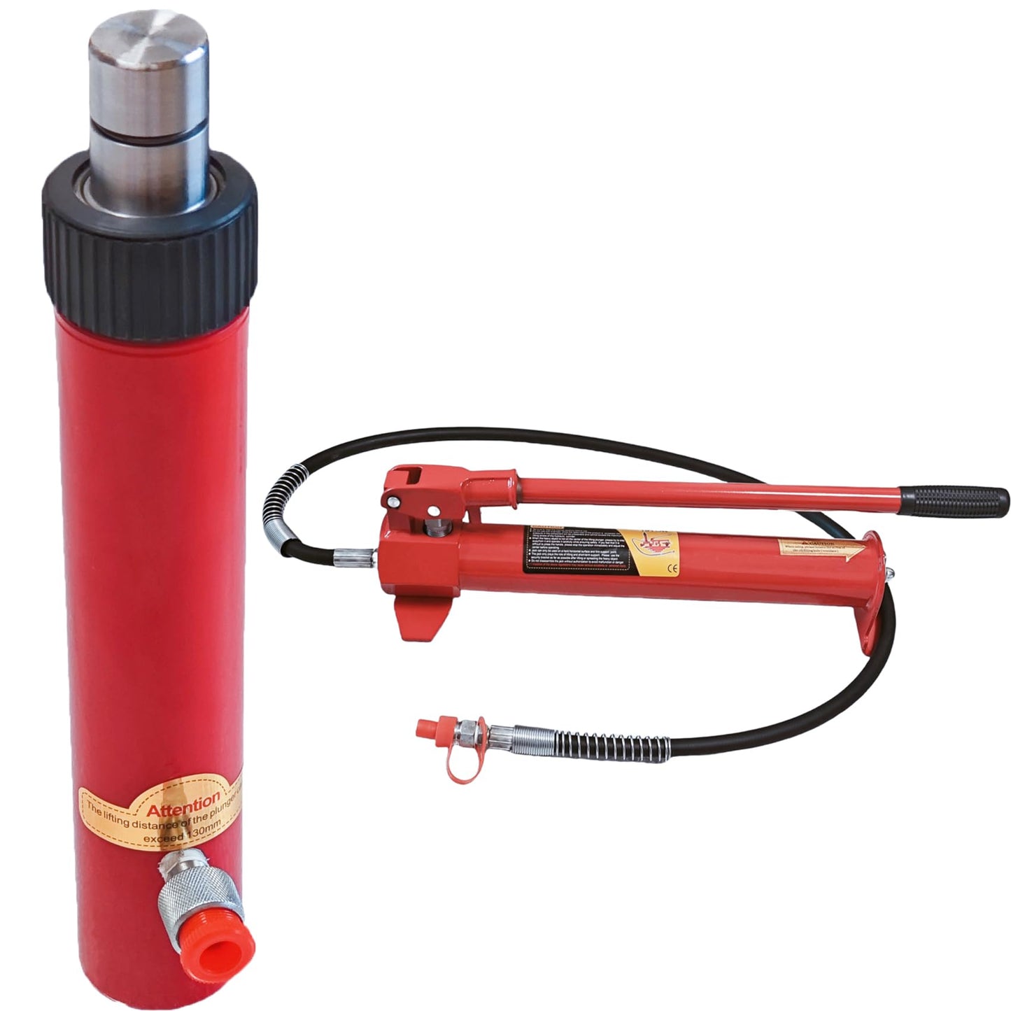 10 Ton Hydraulic Floor Jack Porta Power Ram and Hand Jack Pump Car Auto Body Frame Repair Tool for Automotive Truck Farm Heavy Equipment Repair 22000lbs Red