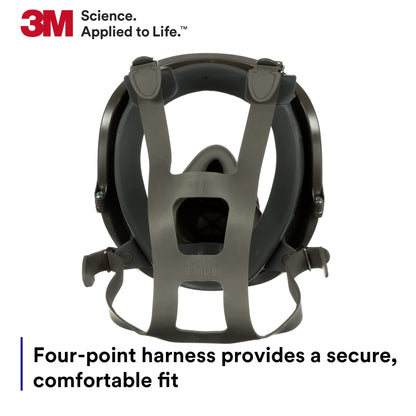 3M Full Facepiece Reusable Respirator 6800, NIOSH, Large Lens, ANSI High Impact Eye Protection, Silicone Face Seal, Four-Point Harness, Comfortable Fit, Painting, Dust, Chemicals, Medium