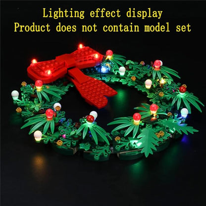 LED Light Kit Compatible with Lego Christmas Wreath 2-in-1 - Lighting Set for Lego 40426 Building Model (Model Set Not Included)