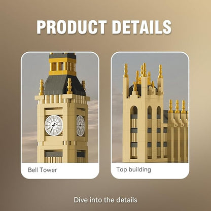 DAHONPA Micro Mini Big Ben Building Block Set (1017 Pcs) Famous Architecture Brick Toy Gifts for Adults