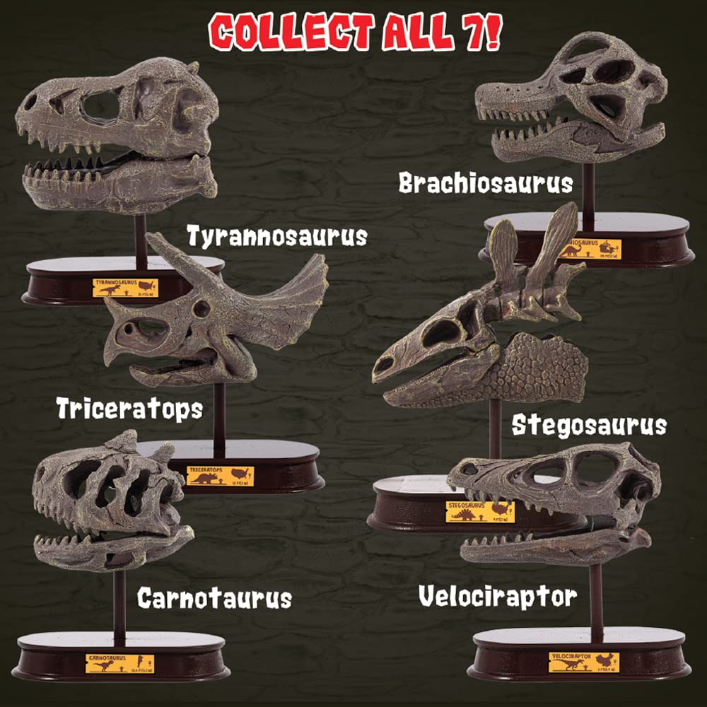 ArtCreativity Dinosaur Excavation Kit for Kids, 5.5” Pachycephalosaurs Skull Excavating Set with Fossil Digging Tools and Stand, Fun Science Activity Toy, Educational Dinosaur Gift for Boys and Girls