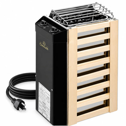 2KW 110V Sauna Heater with Plug, No Need for Wiring, Plug and Play, 100 Cu.Ft. Heated Area, Electric Sauna Heater with 3h Timera and Internal Temperature Control, Suitable for Small Sauna Rooms