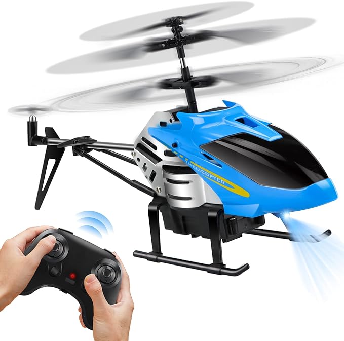 Dolanus RC Helicopters - Remote Control Helicopter Toys: One Key Take-Off/Landing Automatic Altitude Hold LED Light &amp 3.5 Channel Gyro Stabilizer Flying Toys - Gift for Boys/Girls Kids Adults
