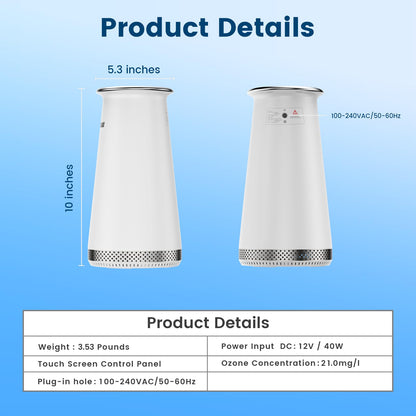 Powerscale Ozone Generator Fruit and Vegetable Washing Machine with Ozone Bubble Removes Pesticides Bacteria Hormone Residues, Fruit Vegetable Cleaner Device with Timer & Smart Touch Control