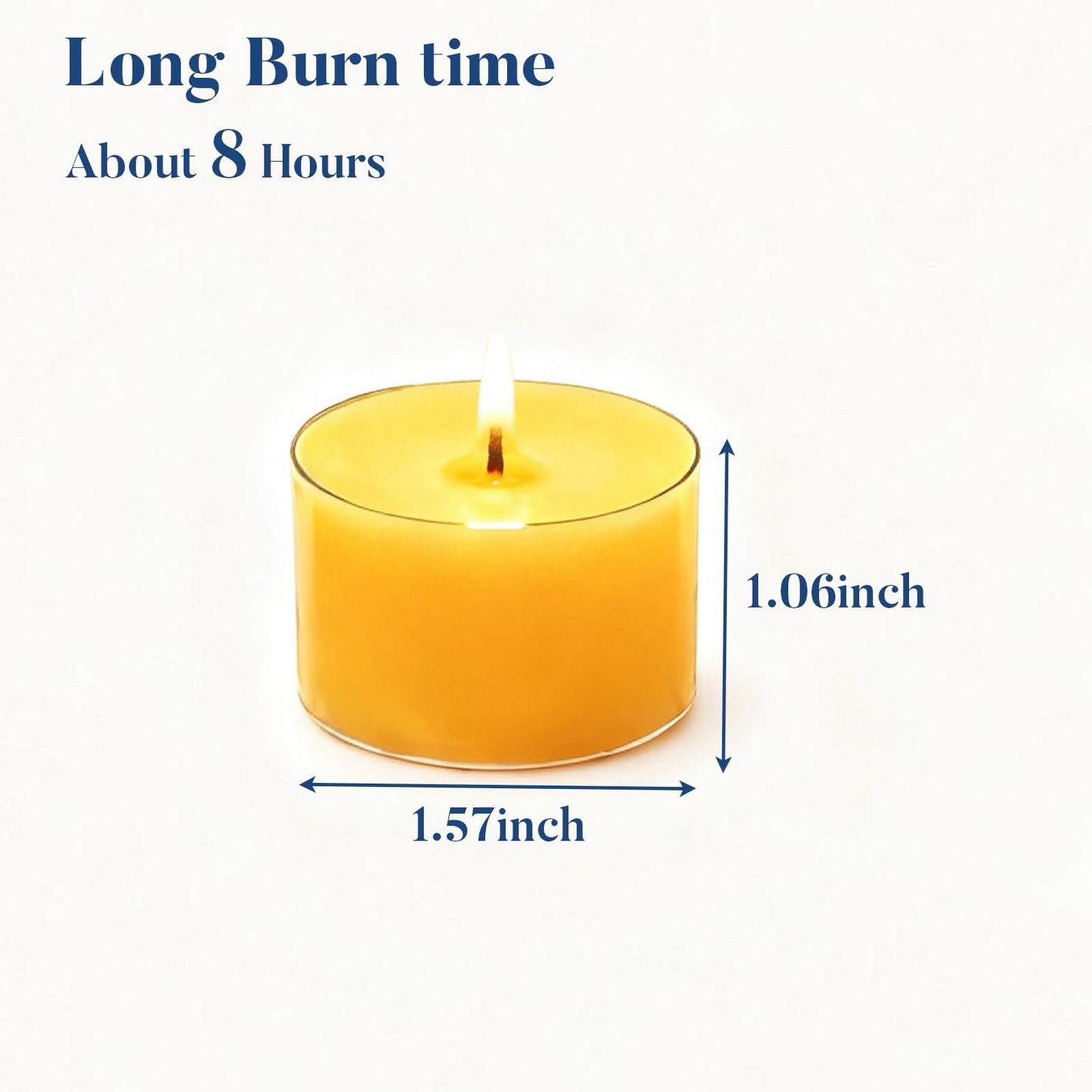 Crenovo Tea Lights Beeswax 48 Pack, 8-Hour 100% Pure Bees Wax Tealight Candles, Smokeless Unscented Votive Cup Candles for Home Spa Meditation Relaxation