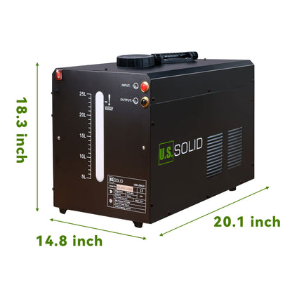 U.S. Solid Water Cooler 25L - Tig Welder Torch Water Cooling Machine - Wind Tunnel Heat Dissipation System TIG MIG Welder with Transparent Window - Improved Cooling Effect - Non-Leak Design
