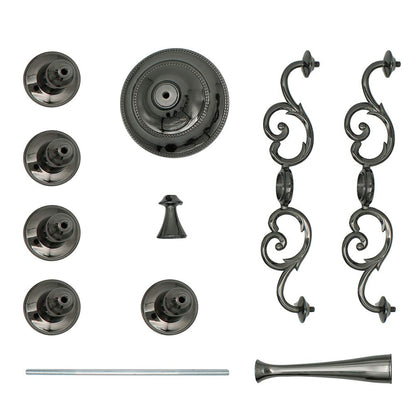 Dorlotou Metal Candelabra 5-Candle 10.1 Inch Tall Candle Holder Stick for Home Wedding Event and Party Festival,Black