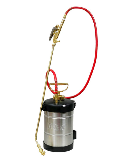 B&G - Primeline 1 Gallon Stainless Sprayer (N124-S-24) - Extenda-Ban Valve - 24" Brass Extension - 4-Way Tip - Durable, Precise, Field Repairable