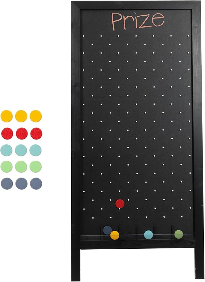 Ilyapa Extra Large Prize Drop Board Game - 28x57 Inch for Events Trade Show &amp Carnival Double Sided Wooden A-Frame Chalkboard Sign Eraser