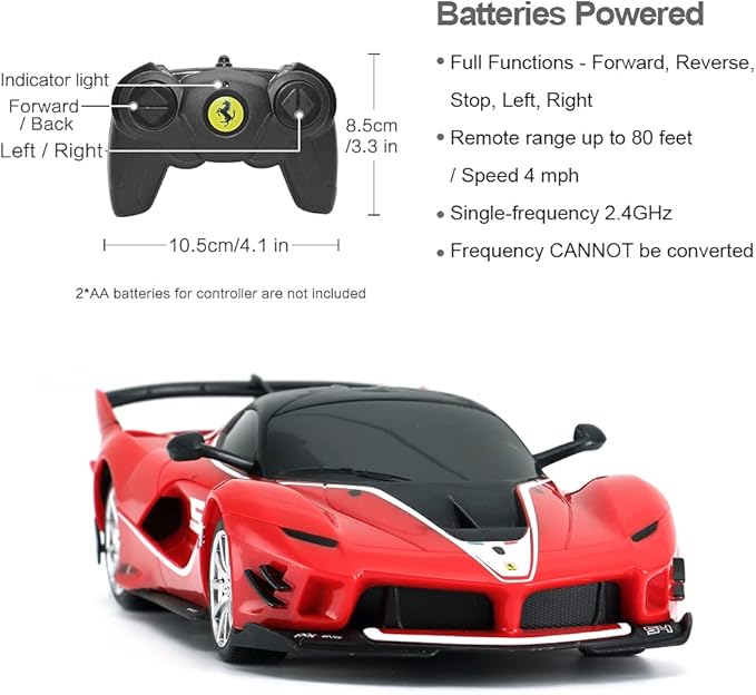 RASTAR Ferrari Toy Car 1/24 Ferrari FXX K EVO Remote Control Car for Kid Boys Adults - RED