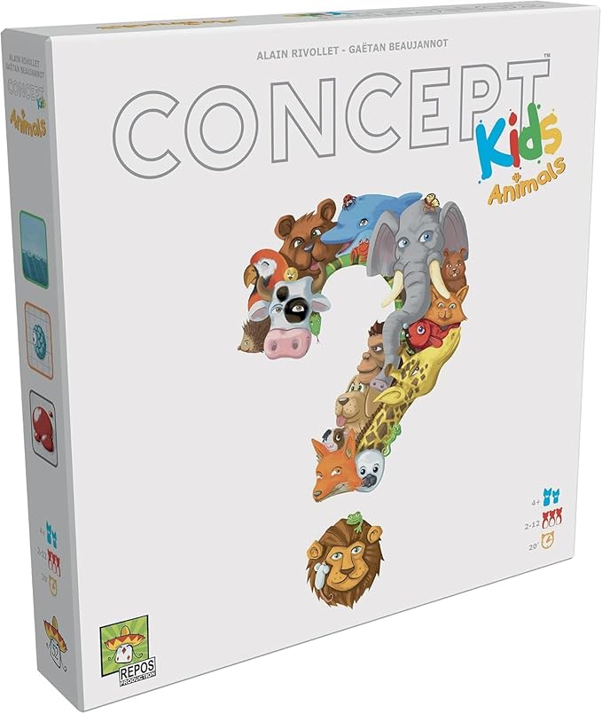 Concept Kids Animals - Cooperative Animal Guessing Game for Children! Fun Family Board Game for Kids &amp Adults Ages 4+ 2-12 Players 20 Minute Playtime Made by Repos Production