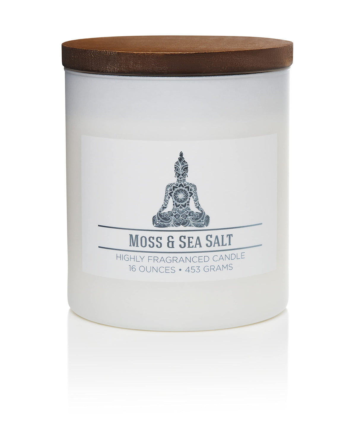 Carolina Moss & Sea Salt Scented Candle, 16 oz Wellness Relaxing Aromatherapy Candle, 2 Wick White Jar Soy Blend Wax, Candles for Home, 60H Burn - Made in The USA