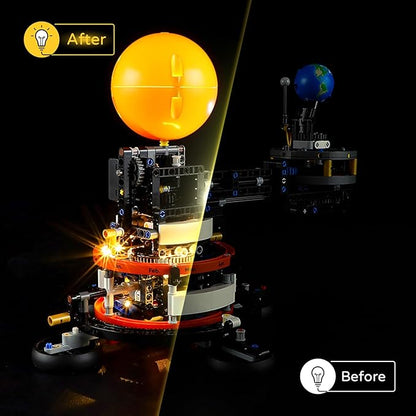 YEABRICKS LED Light for 42179 Technic Planet Earth and Moon in Orbit Building Blocks Model (Building Set NOT Included)