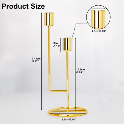HAVITI Double-Headed Candle Holder, Gold Tall Candlestick Holder, Set of 2 Taper Candle Holders for Halloween Christmas Wedding Centerpiece Dining Fireplace Mantle Home Decor