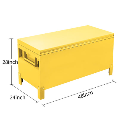 Garvee Steel Truck Bed Toolboxes 48'' Jobsite Storge Box Heavy Duty Steel Jobsite Tool Chest XXL Large Deck Truck Bed Box (48 Inch/Yellow)