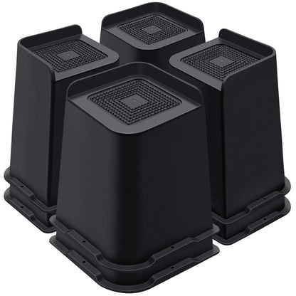 ANNKUT Bed Risers 8 Inch Heavy Duty, Furniture Risers for Bed Desk Table Sofa Couch ，Oversized Bed Lifts Risers, Support up to 5000 Lbs(8 Pack Black)