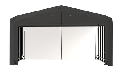 ShelterLogic ShelterTube Garage & Storage Shelter, 20' x 23' x 12' Heavy-Duty Steel Frame Wind and Snow-Load Rated Enclosure, Gray