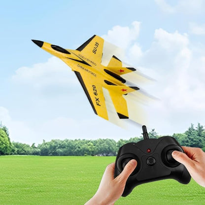 2026 New Remote Control Airplane Gravity Glider Foam RC Fighter 360° Remote Control Glider Airplanes with Lights Airplane Model (Red)