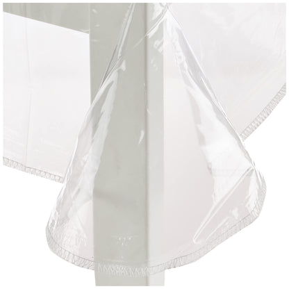 Soleil d'ocre Square Tablecloth 180 x 180 cm Crystal, Polyvinyl Chloride (PVC), Transparent/Green