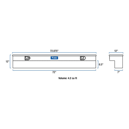 UWS EC30131 72-Inch Heavy-Wall Aluminum Truck Side Tool Box, RigidCore Lid
