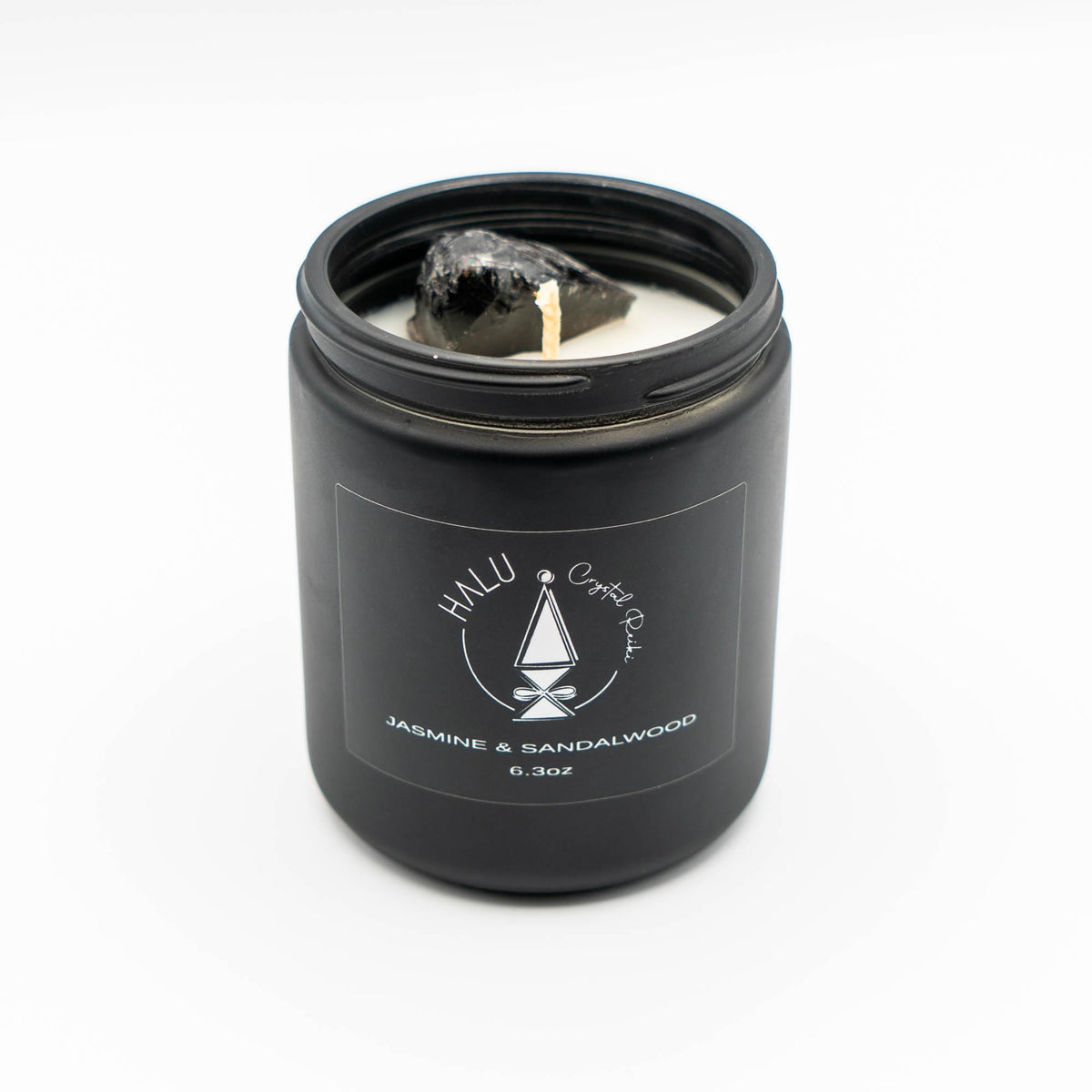 Jasmine & Sandalwood + Obsidian Crystal | Aromatherapy | Meditation | Reiki Infused | 100% Natural Soy Candles…