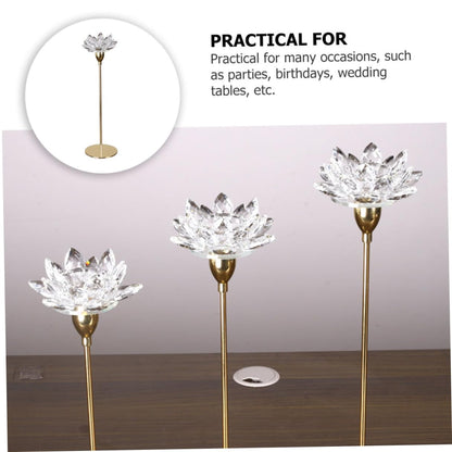 jojofuny Metal Crystal Lotus Candlestick Holder Small Gold Wedding Candle Stand Decorative Candlelight Dinner Ornament for Dining Room