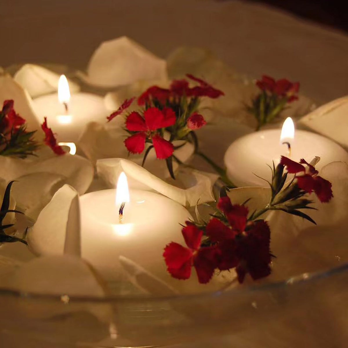 3 inch Floating Candles, 12/24/36/ Pack White/Gold/Red Floating Candle, Long Burning and Smokeless Candle for Wedding, Birthday, Pool, Holiday & Home Decoration Unscented (12PACK, White)