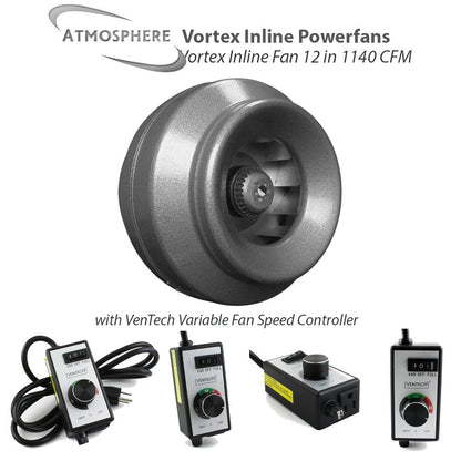 Vortex Powerfans VTX1200 1124 CFM Powerfan, 12-Inch, Silver