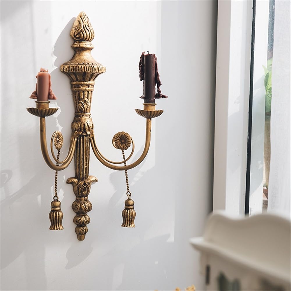 cfycfy987 Candelabra Retro Wall Decoration Candlestick Home Living Room Light Luxury Old Iron Candle Holder Candle Sticks Holder