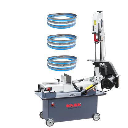 KAKA INDUSTRIAL Metal Band Saw,7x12 Inch(178x305mm) Rectangular Cutting Capacity,1.5HP Dual Voltage 115V/230V,Includes 3 Blades,Metal Horizontal Band Saw Hydraulic Feed, Steel Aluminum Alloy Bars