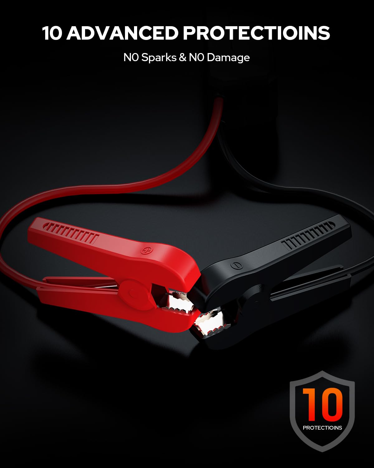 BOOKOO Car Battery Jump Starter 4500A,Portable Car Jump Starter for Upto 10L Gas and 8L Diesel Engines,12V Jump Box with Jumper Cables,USB QC3.0,128W DC,LED Light