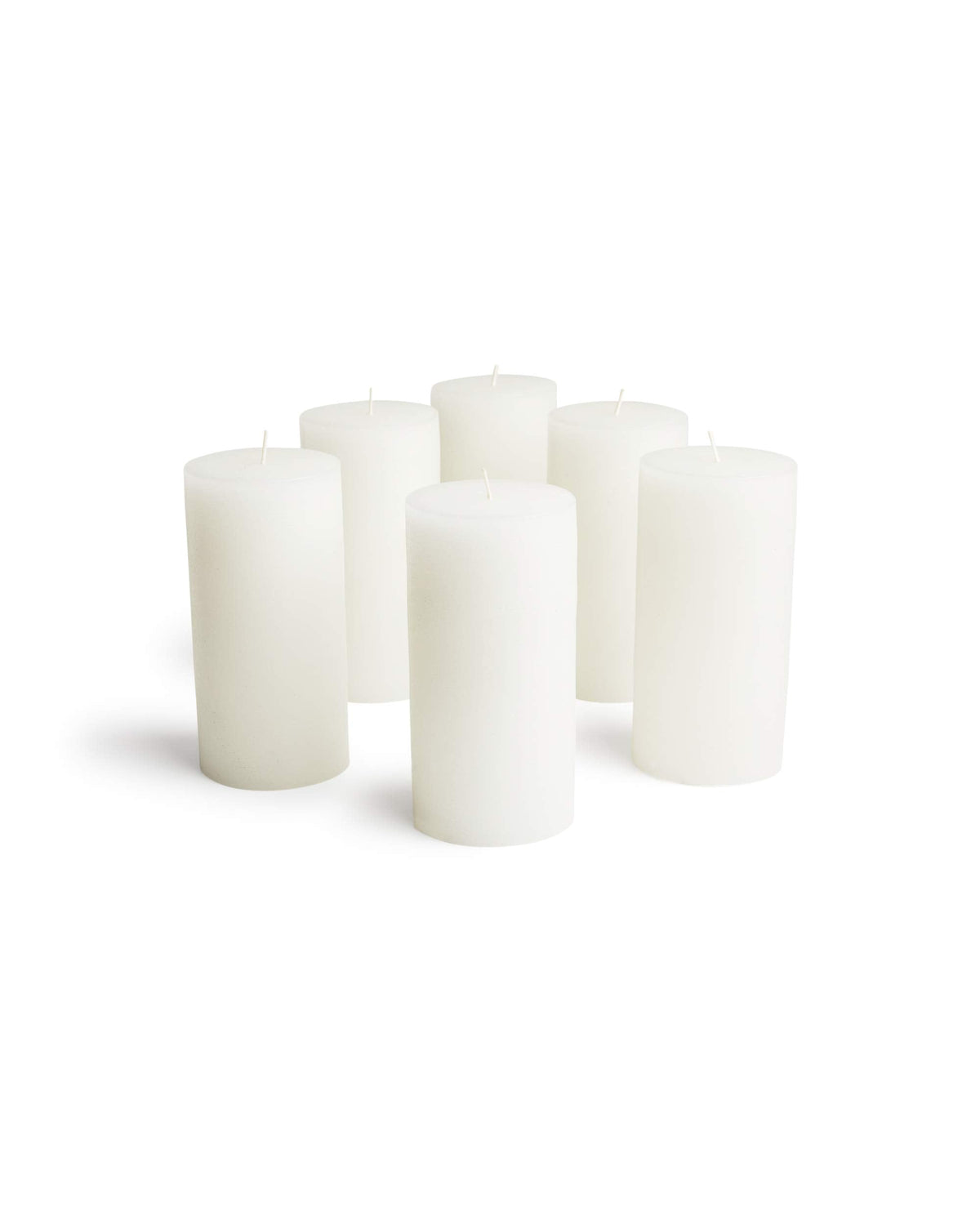 Mottled Pillar Candles by Bask - Set of 6-3" x 6" Dripless Unscented Candles in White for Home Decor, Relaxation & All Occasions