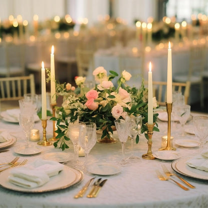 Jaoruizer 24Pcs Flameless Taper Candles,11in Battery Operated LED Taper Candles Flickering with Timer Electric Fake Candlesticks for Wedding Christmas Party, (Batteries Not Included)
