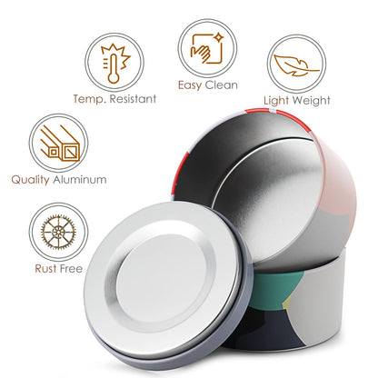 Hearth & Harbor Tin Candle Jars for Making Candles - DIY Candle Containers with Lids - Metal Candle Jars - Bulk Tins Storage for Candle - (24 Pieces) - (8 Ounces) - Artistic Floral