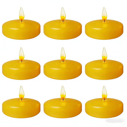 Yellow Floating Candles 3 Inch 12 Pack – Paraffin Wax Floating Candle for Warm, Cheerful Party & Home Décor – Clean Burning & Long Lasting