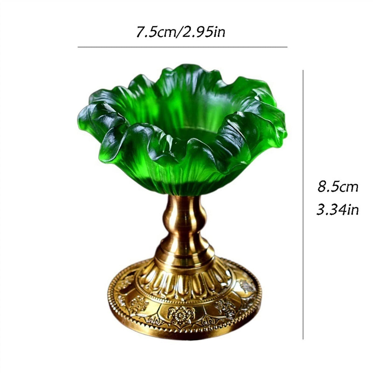 YUHUAWF Candle Holderss Creative Flower Shaped Candlestick Retro Glazed Candle Holder Desk Decoration Copper Base Decorative Candlestick(Pink)