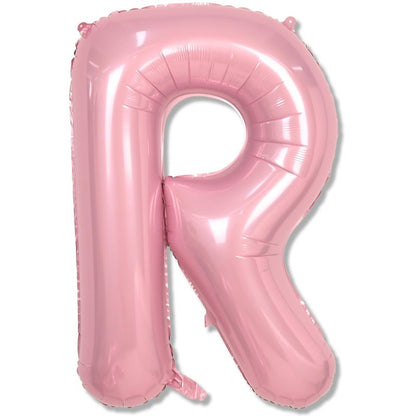 Big Letter Balloon - 40" Pastel Pink Mylar Helium Alphabet Customize Name Balloon, Self Inflating Baby Pink Foil R Custom Letter Balloon for Girl Women Birthday Party Baby Shower Decoration