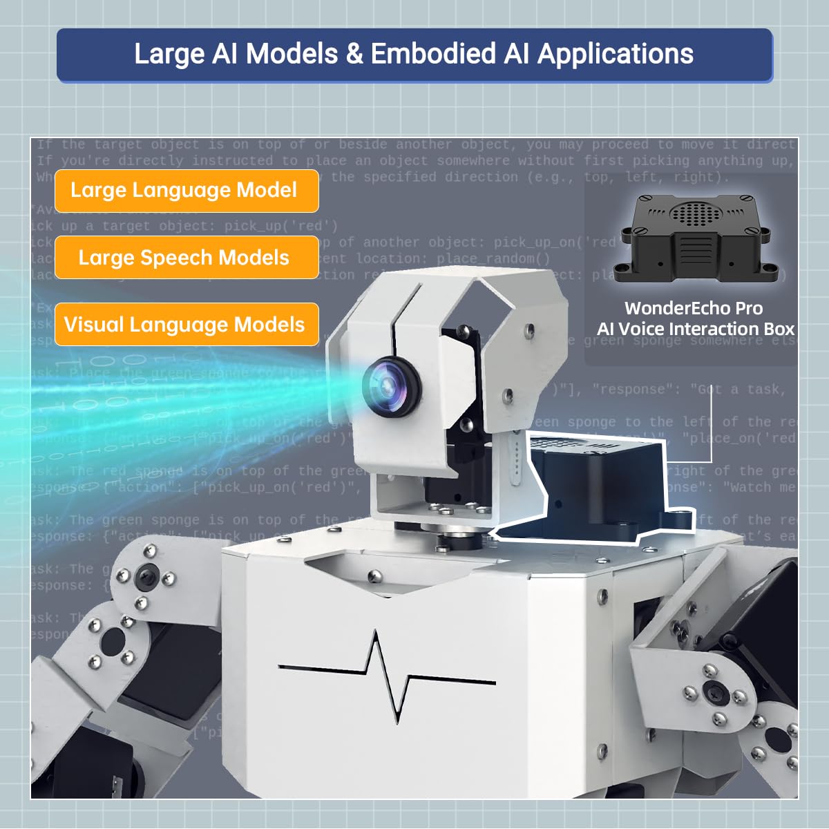 HIWONDER AI Embodied Intelligent Robot with ChatGPT Multimodal AI Models Vision Scene Voice Command Understanding 20DOF Educational Humanoid Robot Python Programming, TonyPi Pro & RaspberryPi 5 8GB