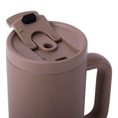 Manna Leisure Stainless Steel Insulated Tumbler with Leak-Proof Dual Function Lid - 40 Oz - Hazelnut Powder Coat