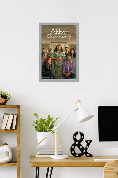 Trends International Abbott Elementary - Bus One Sheet Wall Poster, 22.4L x 14.7W, Gray Framed Version
