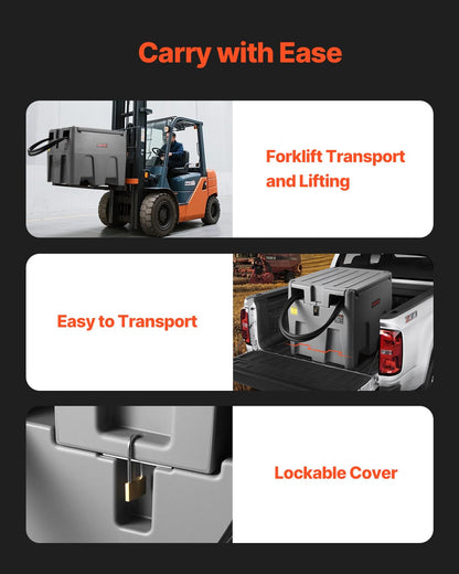 VEVOR New Portable Diesel Tank, 58 Gallon Capacity & 10 GPM Flow Rate, Diesel Fuel Tank with 12V Electric Transfer Pump and 13.1ft Rubber Hose, PE Diesel Transfer Tank for Easy Fuel Transportation