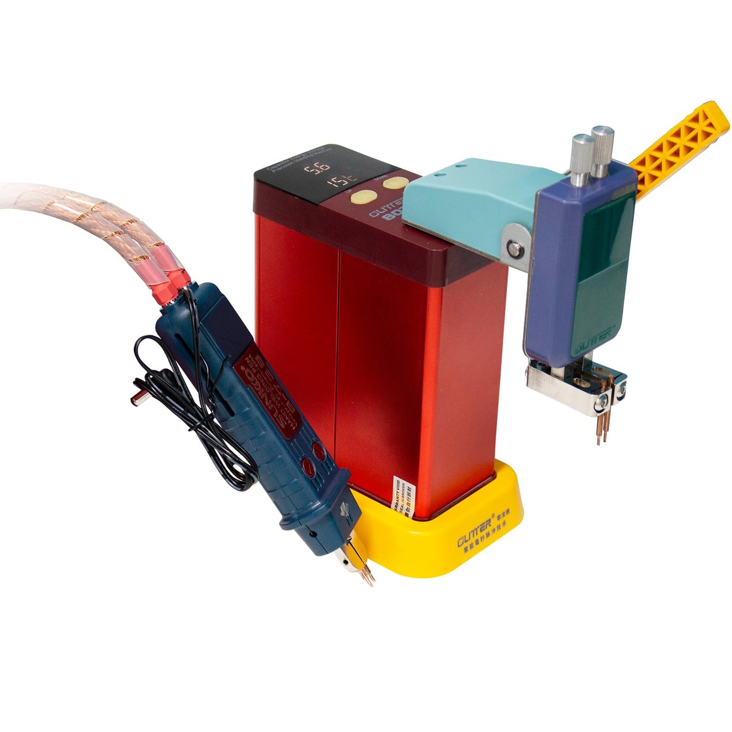 GLITTER 801D 14500W Capacitor Spot Welder：2500A High Power Pulse Battery Welding Machine for 18650 Lithium Battery Pack DIY Assembly & Repair, Professional Energy Storage Welder with Handheld Pen