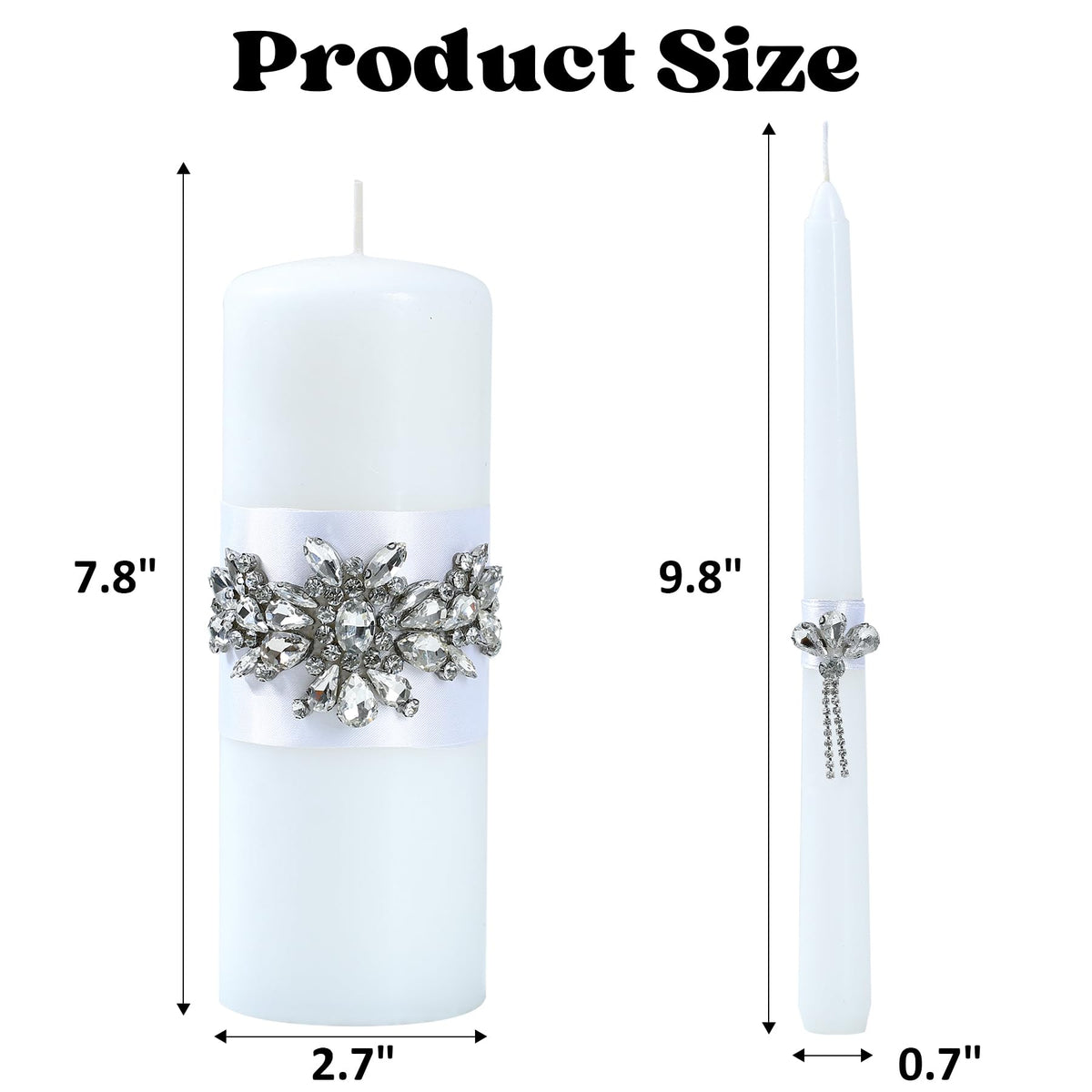 Unity Wedding Candle Set - 1 Pillar & 2 Taper Candles for Ceremony