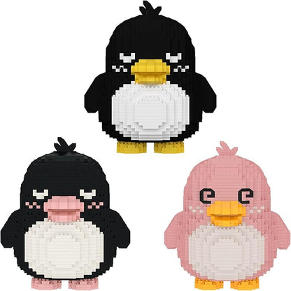 Larcele Micro Building Blocks Animal Set DIY Mini 3D Building Toy Bricks1519 Pieces KLJM-07 (Dizzy Penguin)